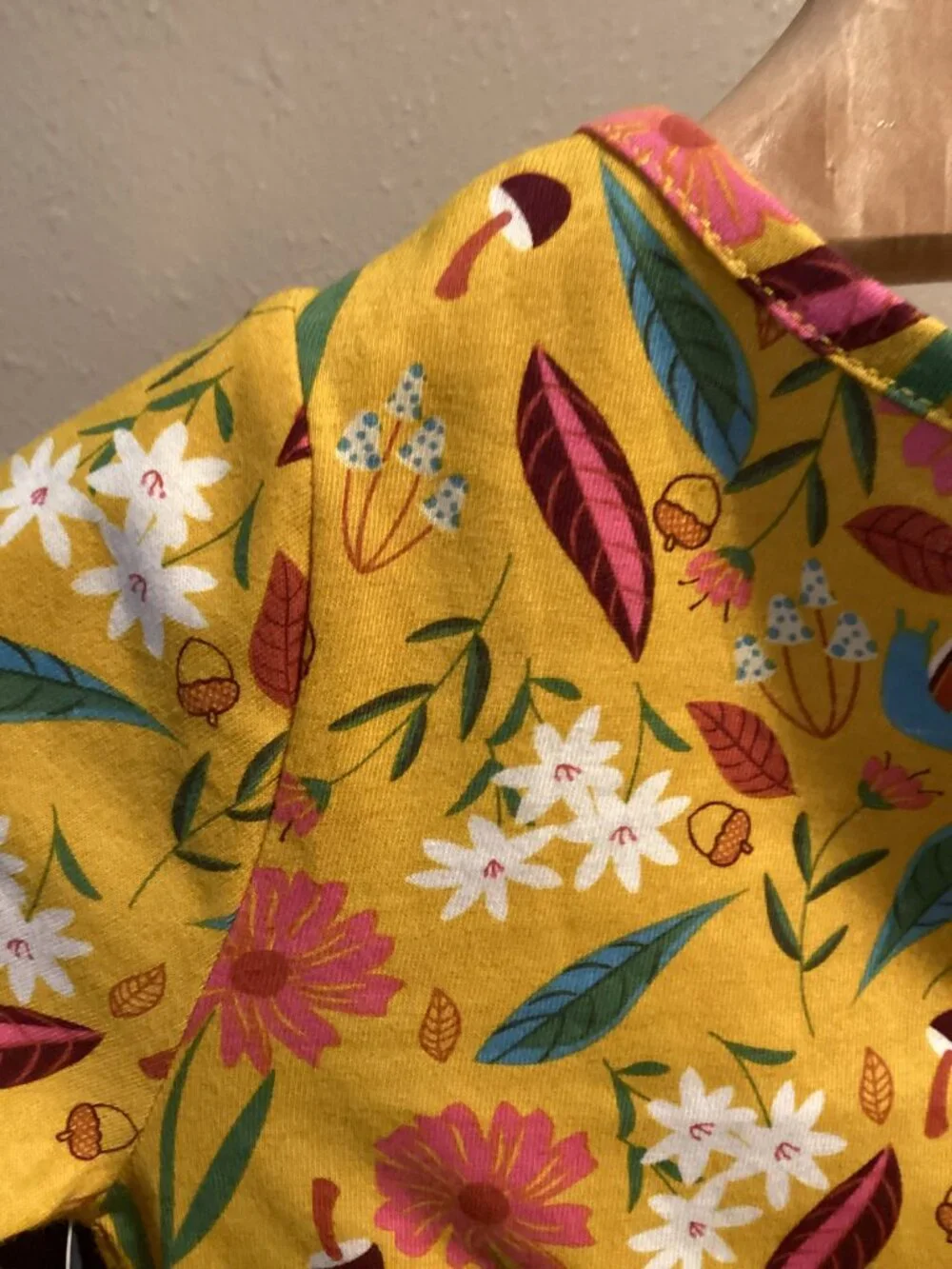 Girls Mustard Yellow Floral Rainbow Long Sleeve Dress – NWT